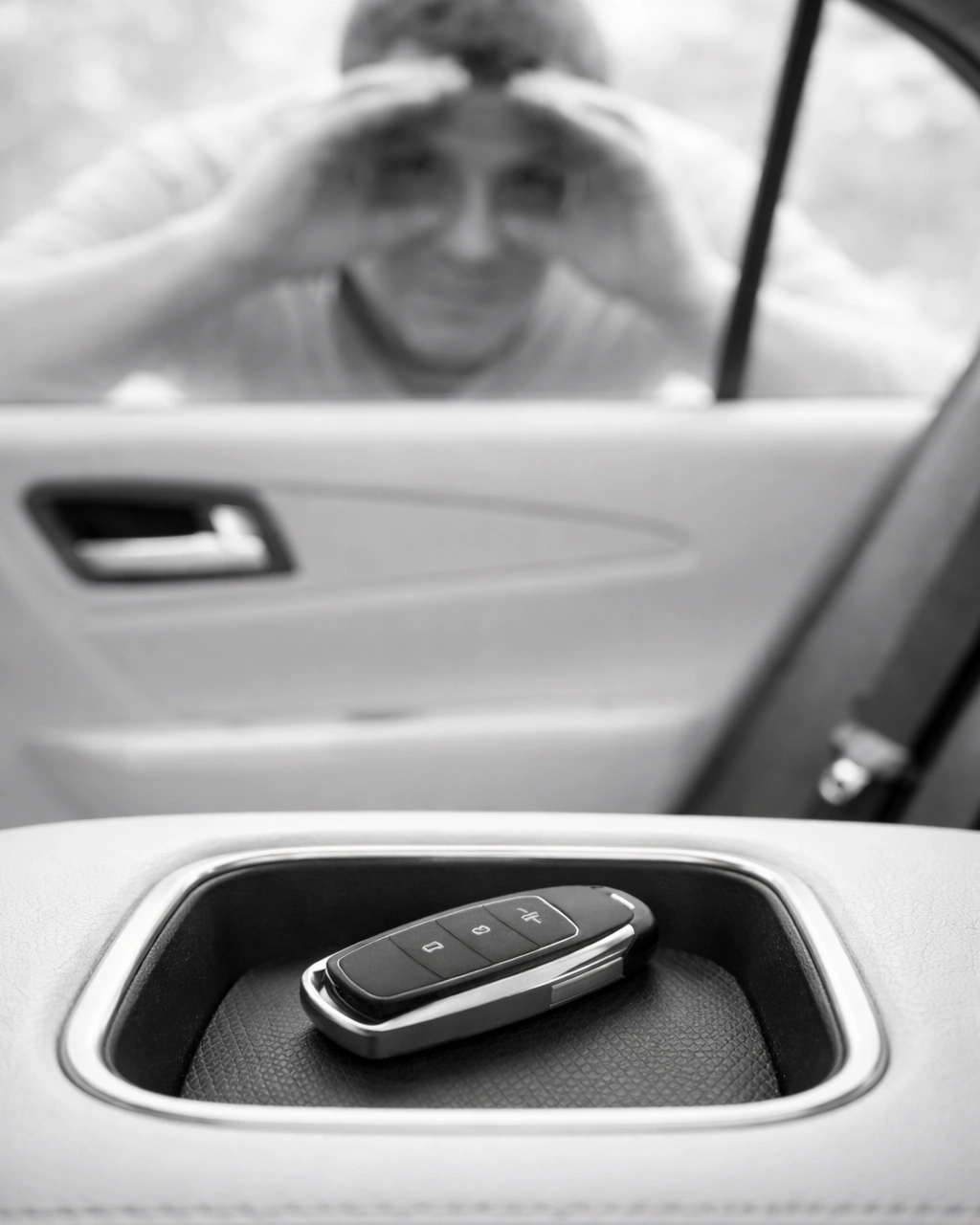 Abrir porta de carro com chave no interior